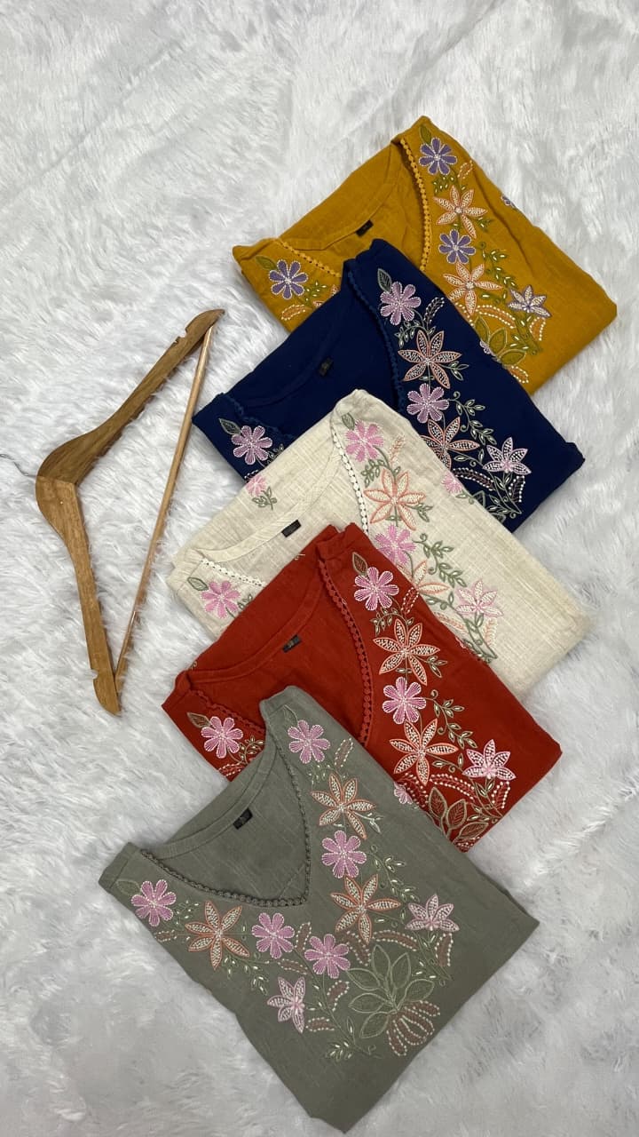 Pure Cotton Slub Kurta Pant plazo - green - My Store