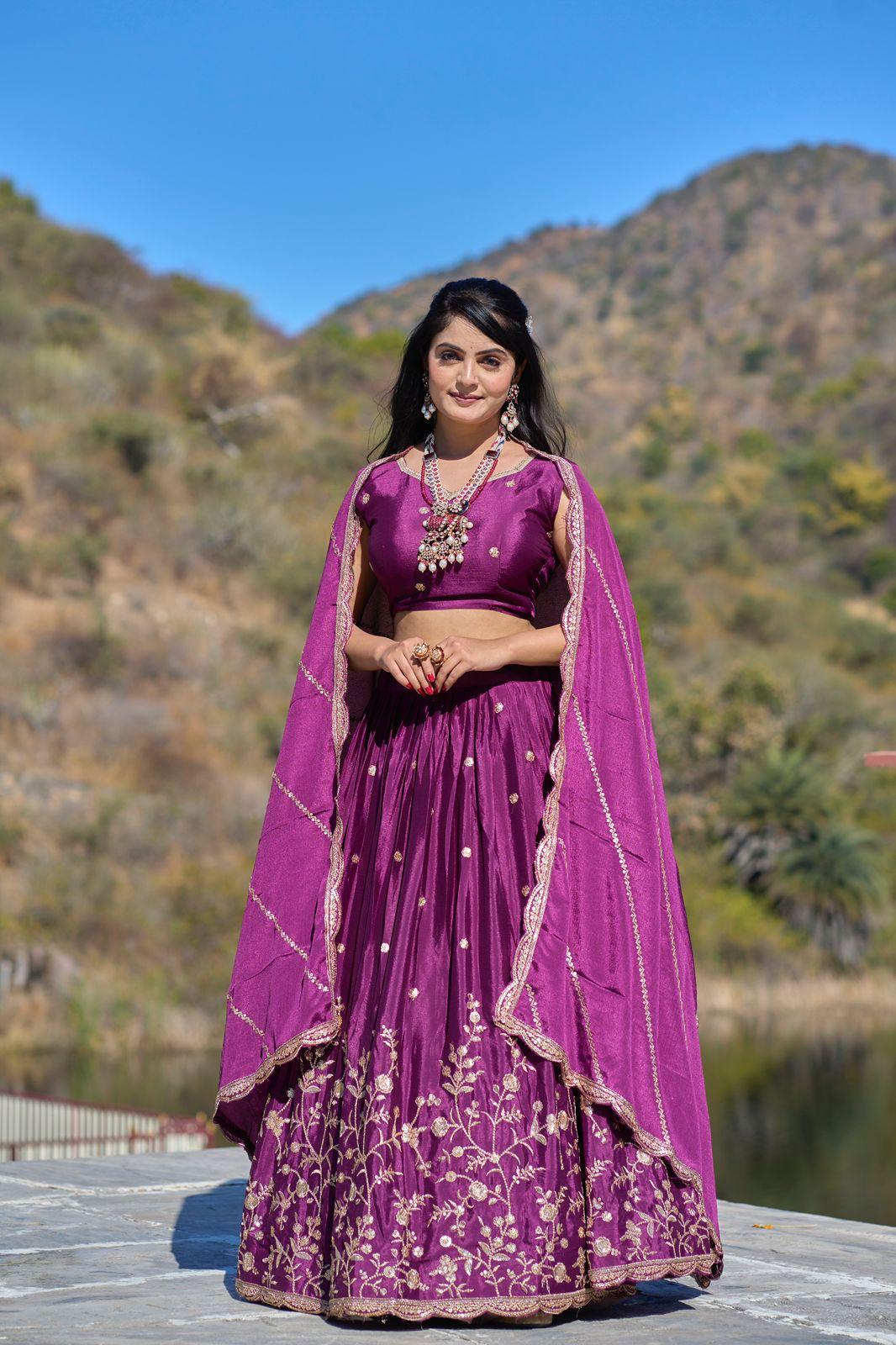 Classical silk Embroidery Lehenga - My Store