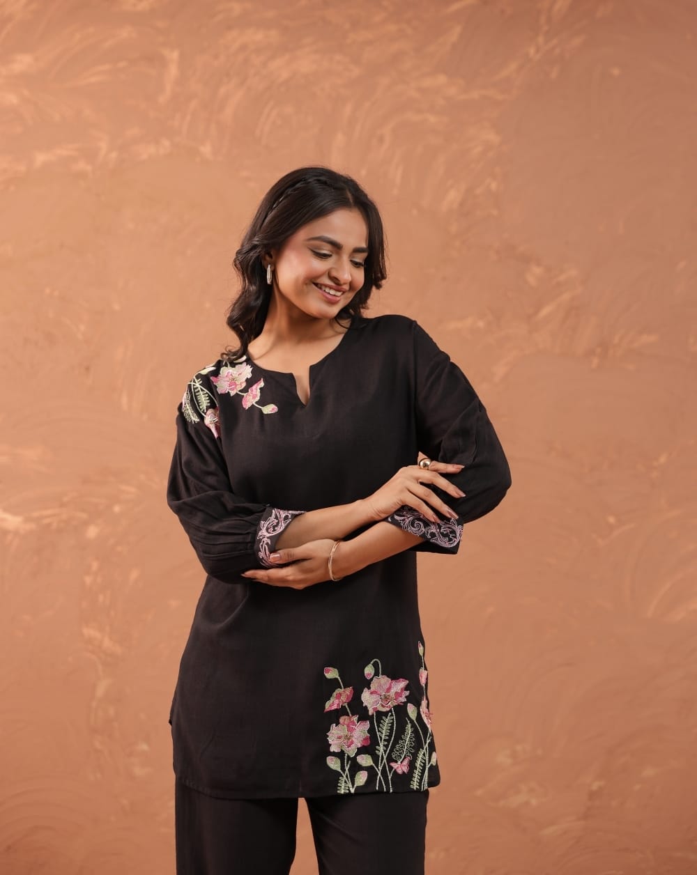 ADHIRA PURPLE EMBROIDERED CO-ORD SET - My Store