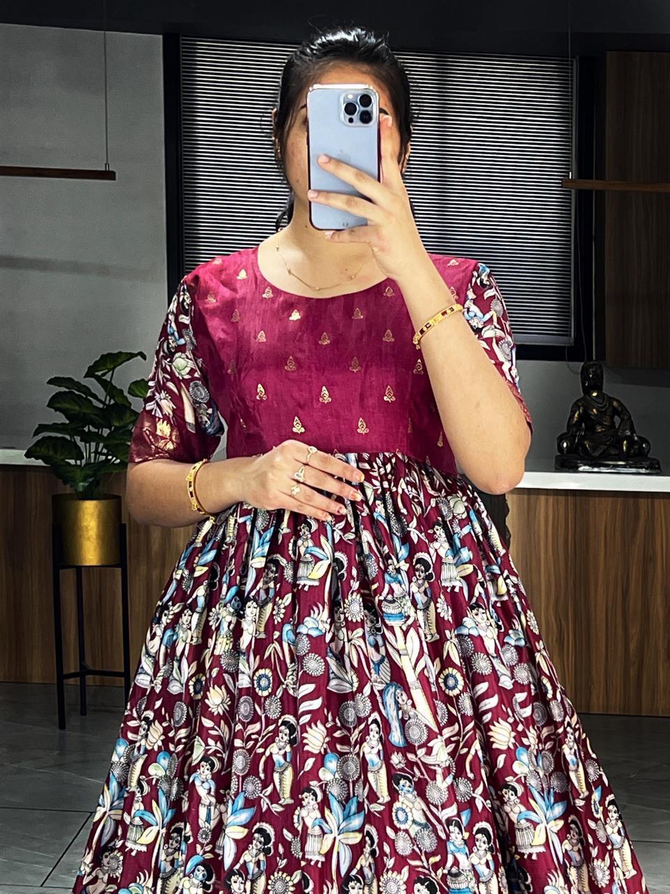 Latest Trendy Kalamkari Gowns - My Store