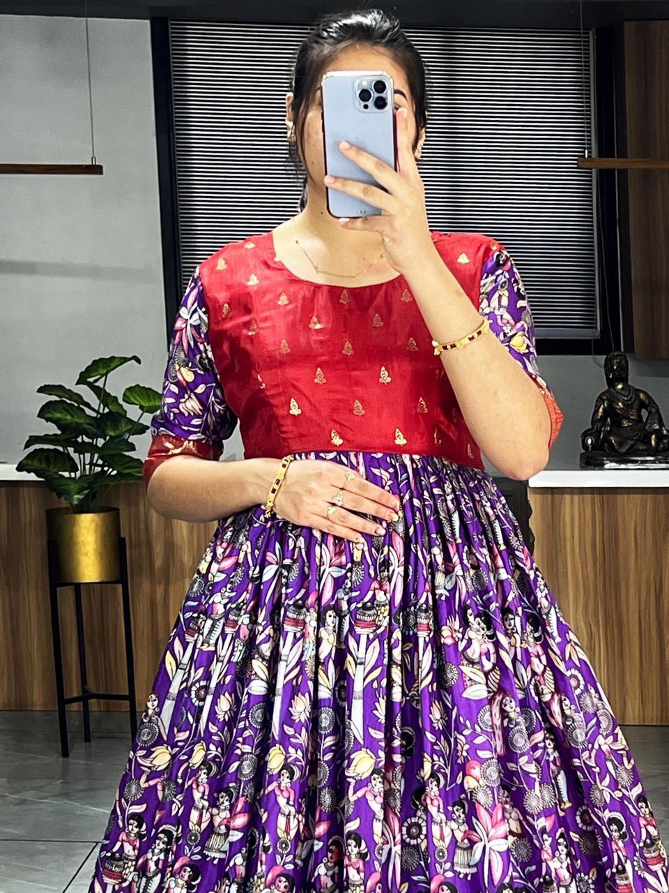 Latest Trendy Kalamkari Gowns - My Store