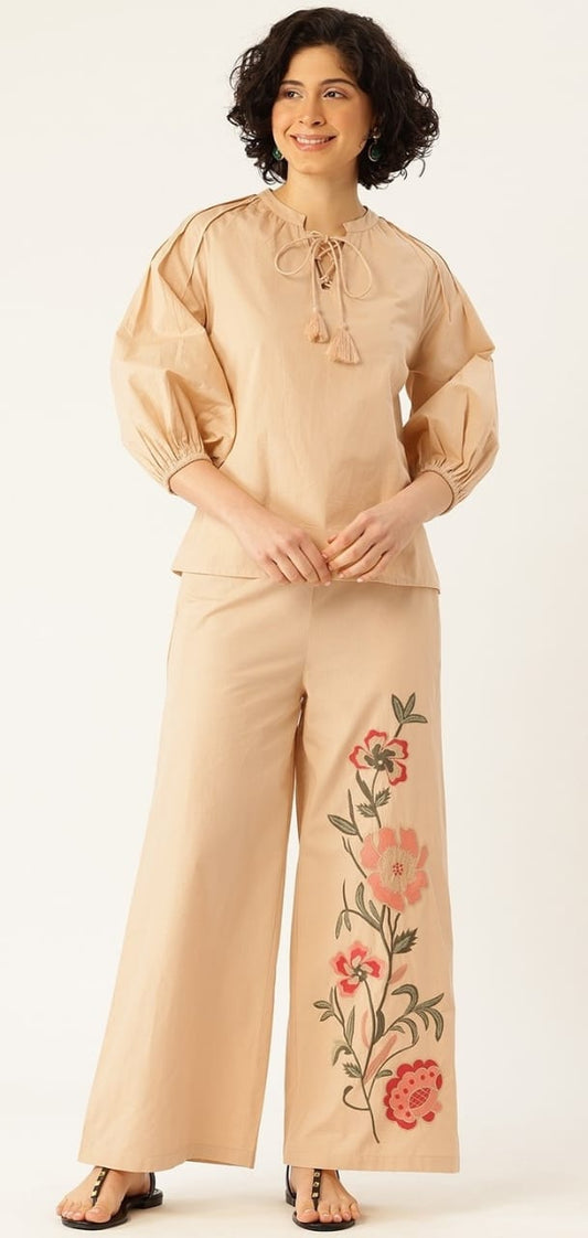 SWAANA GREEN EMBROIDERED CO-ORD SET - My Store