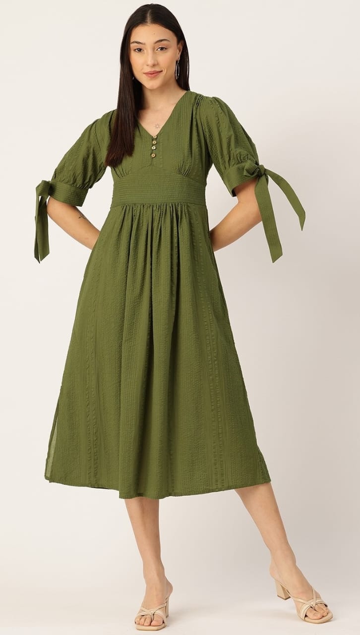 CELIA OLIVE GREEN DRESS - My Store