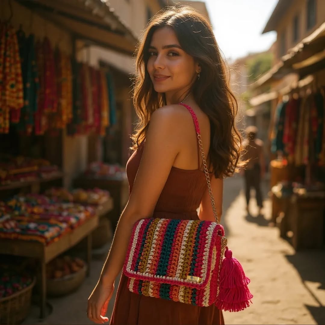 RangRiya Boho Crochet Sling Bag - My Store