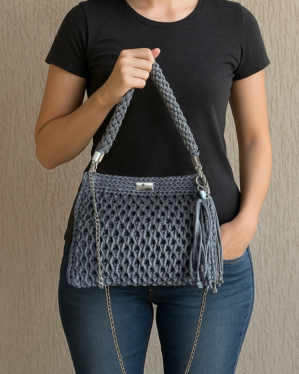 Aria Handcrafted Crochet Shoulder Bag - My Store