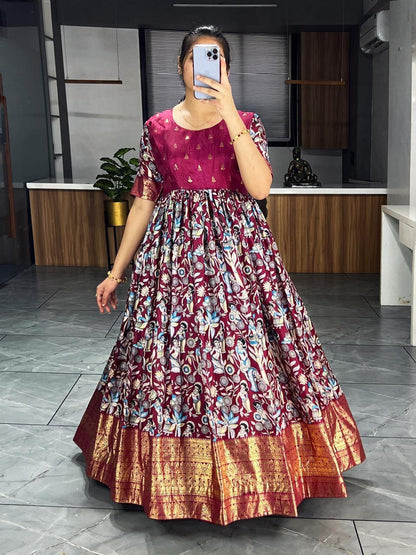 Latest Trendy Kalamkari Gowns - My Store