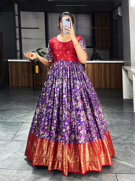 Latest Trendy Kalamkari Gowns - My Store