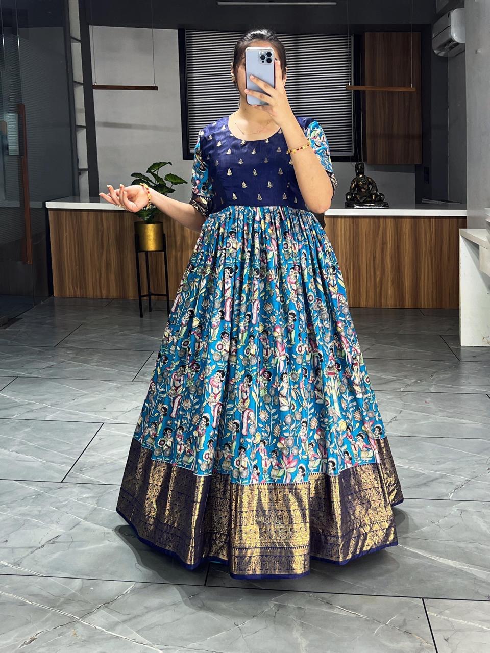 Latest Trendy Kalamkari Gowns - My Store