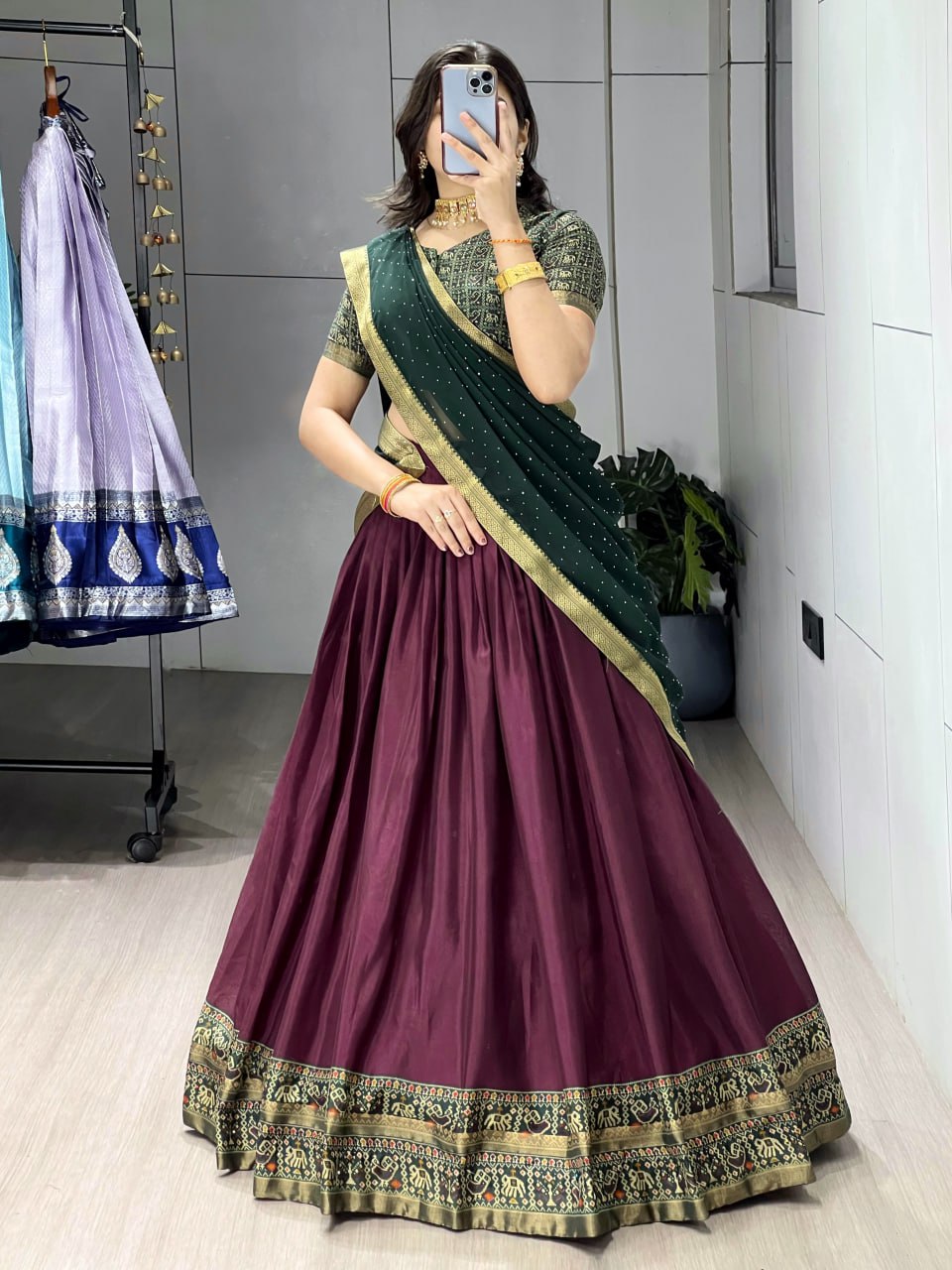 Traditional Patola-Cotton Silk Lehenga - My Store