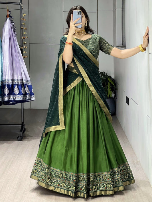 Traditional Patola-Cotton Silk Lehenga - My Store