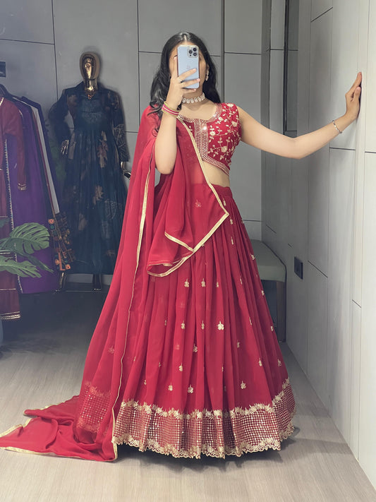 Classical Rani n Marron Embroidery Fully Stitched Lehenga Collection - My Store