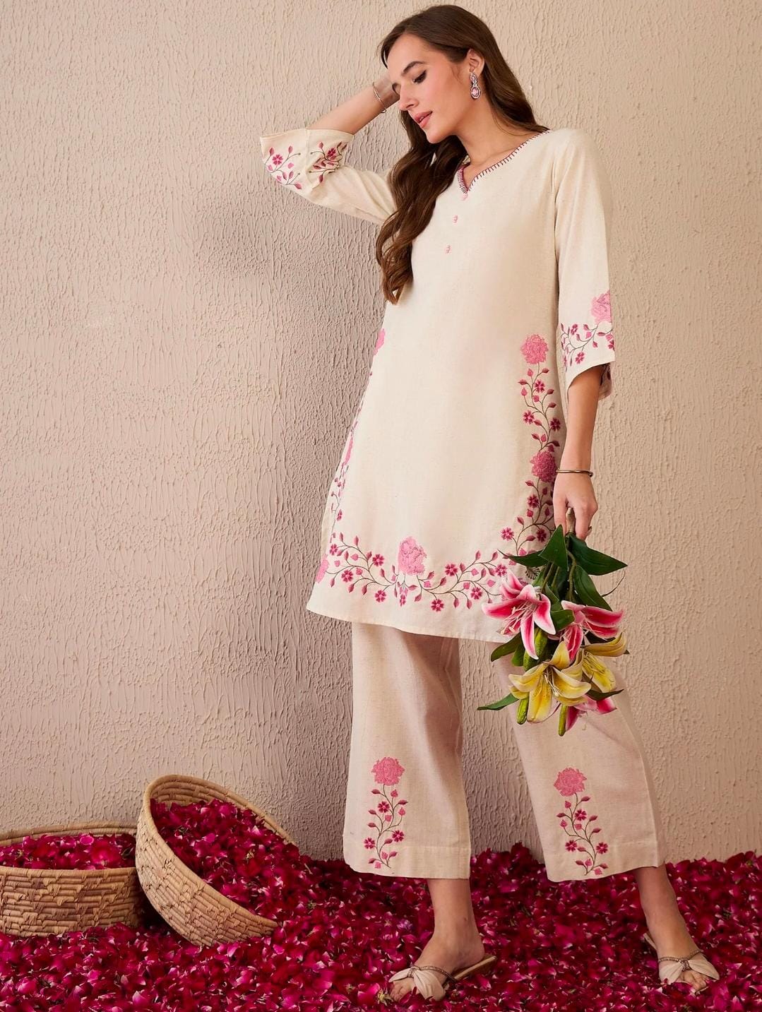 Pure Cotton Embroidered Co-Ord Set – Timeless Elegance in Every Thread - My Store