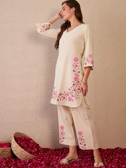 Pure Cotton Embroidered Co-Ord Set – Timeless Elegance in Every Thread - My Store