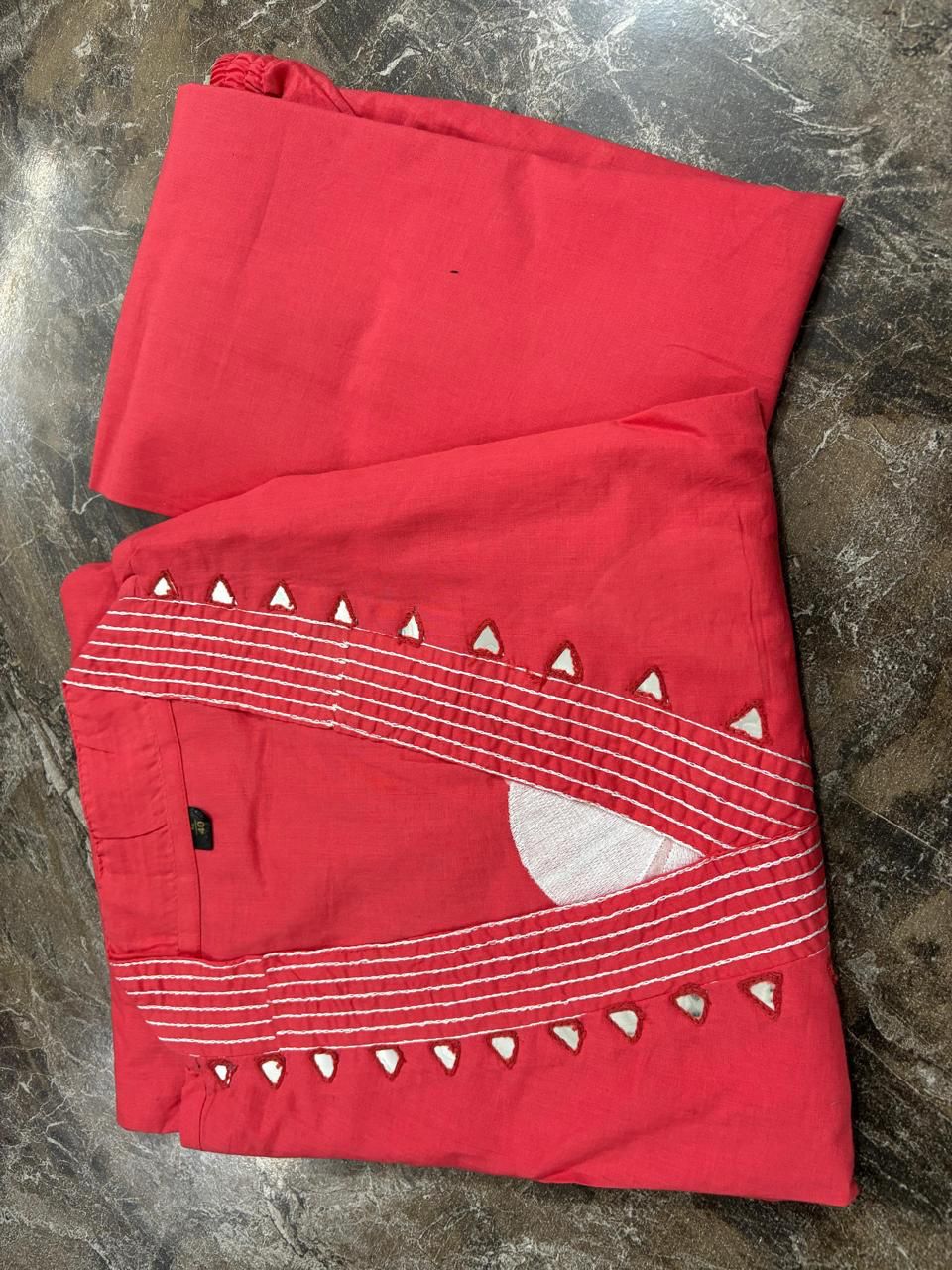 Elegant Flaired Cotton Kurta Set with Full Embroidery - My Store