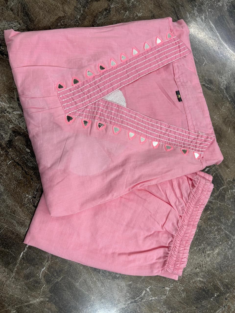 Elegant Flaired Cotton Kurta Set with Full Embroidery - My Store