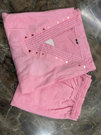 Elegant Flaired Cotton Kurta Set with Full Embroidery - My Store