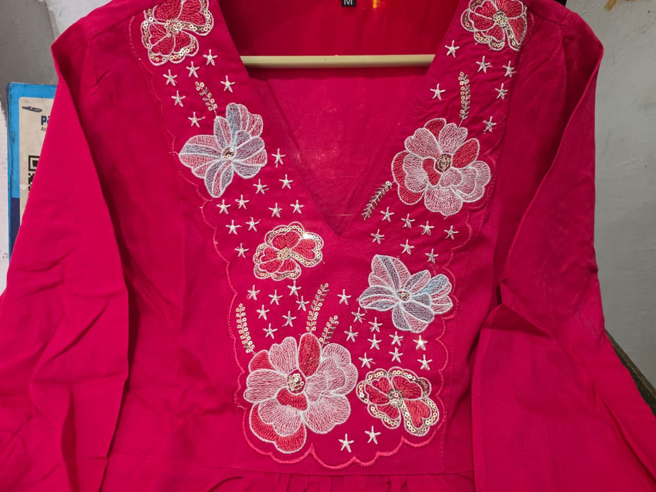 Rayon With beautiful embroidery Fully Stitched - pink - My Store