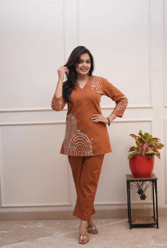 *Full COD-SET 2pcs pure cotton flex - orange - My Store