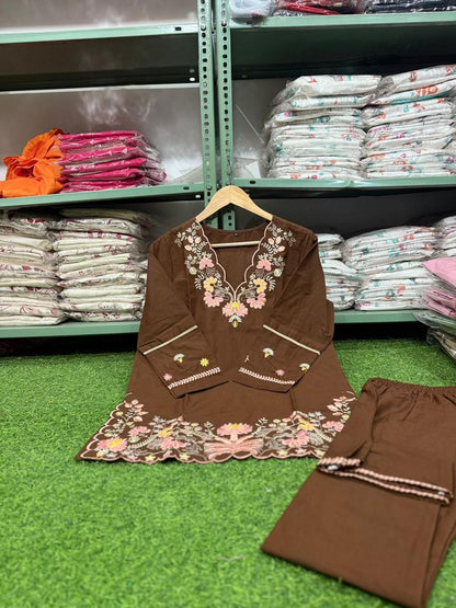 Full COD-SET 2pcs pure cotton - brown - My Store