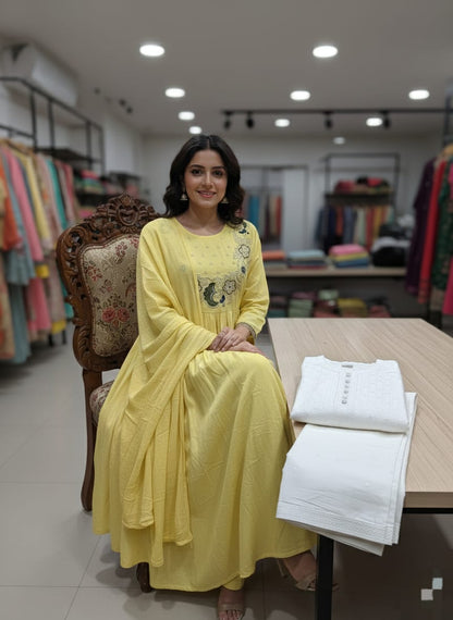 Beautiful Pure cotton Kurta pant with dupatta sets - My Store