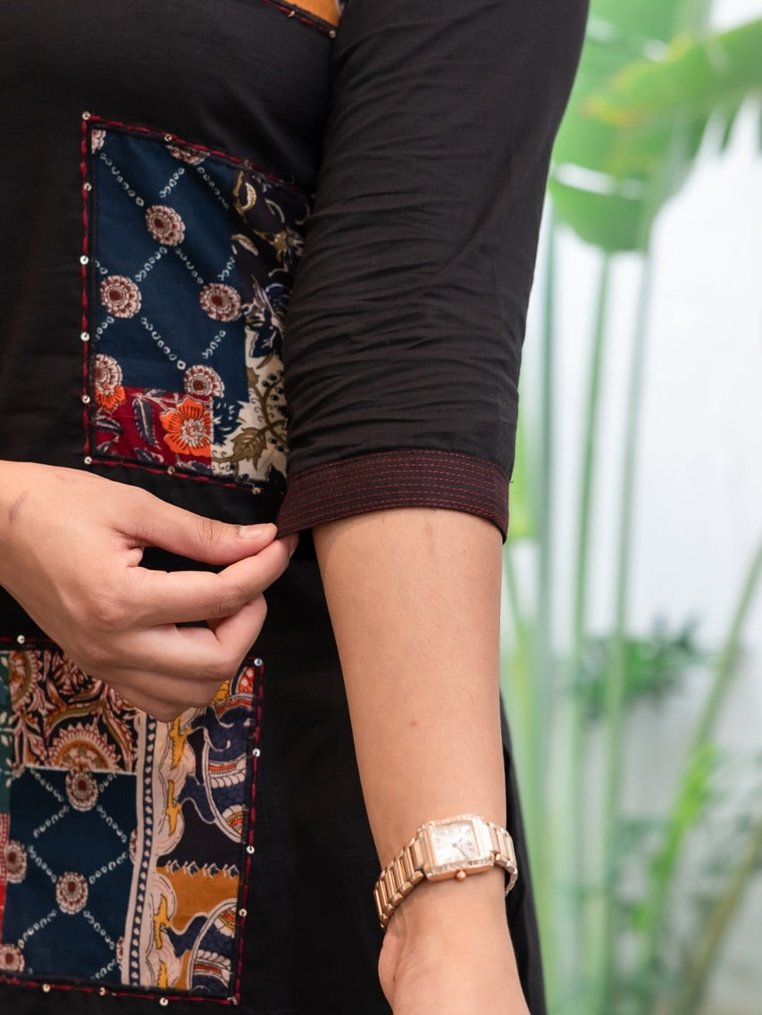 estival Special black Cotton Khadi Suit Set - My Store