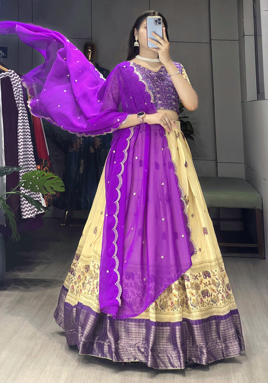 Kalamkari Soft Silk Lehenga Set - My Store