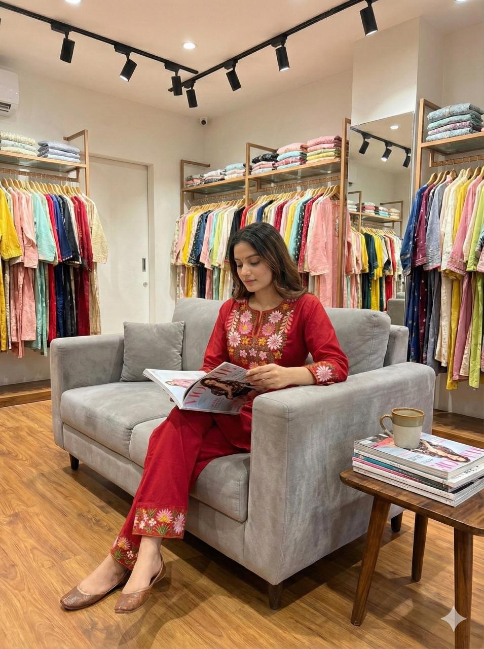 Aesthetic Cotton Embroidered Co-ord Set - My Store