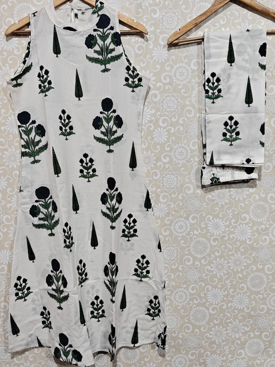 Premium Floral Fine cotton Flex kurti Palazza set - My Store