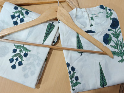 Premium Floral Fine cotton Flex kurti Palazza set - My Store