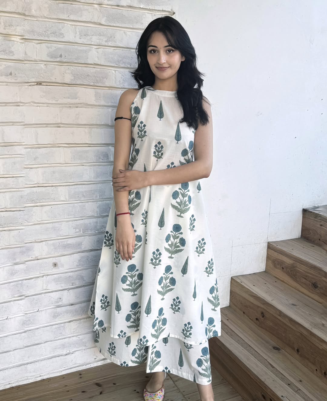 Premium Floral Fine cotton Flex kurti Palazza set - My Store