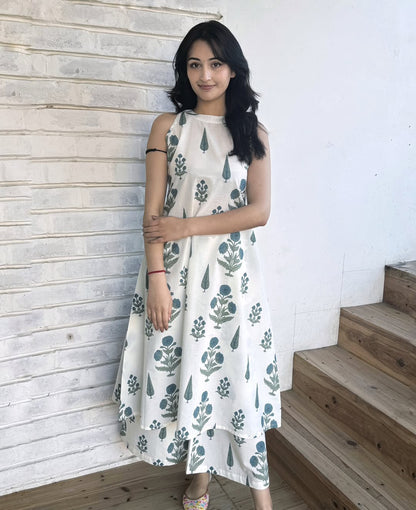 Premium Floral Fine cotton Flex kurti Palazza set - My Store