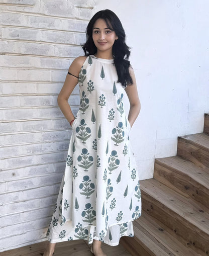 Premium Floral Fine cotton Flex kurti Palazza set - My Store