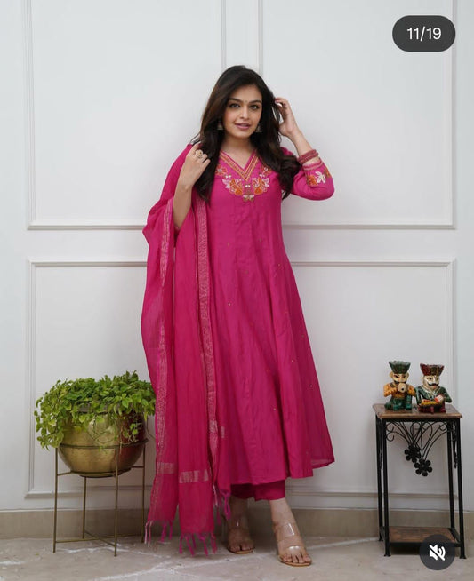 Cotton anarkali suits with dupatta sets - My Store