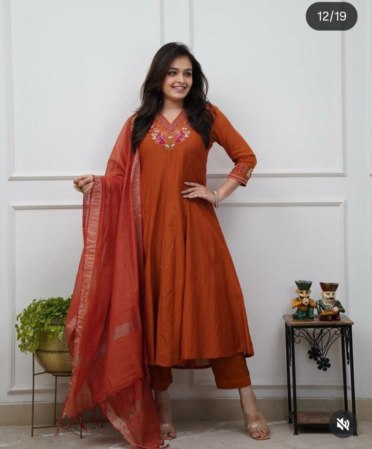 Cotton anarkali suits with dupatta sets&nbsp; - My Store