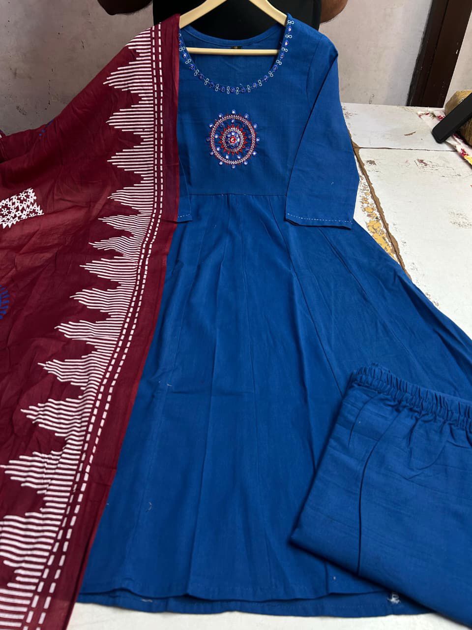 ANARKALI KURTA PANT WITH DUPPATA SET - My Store