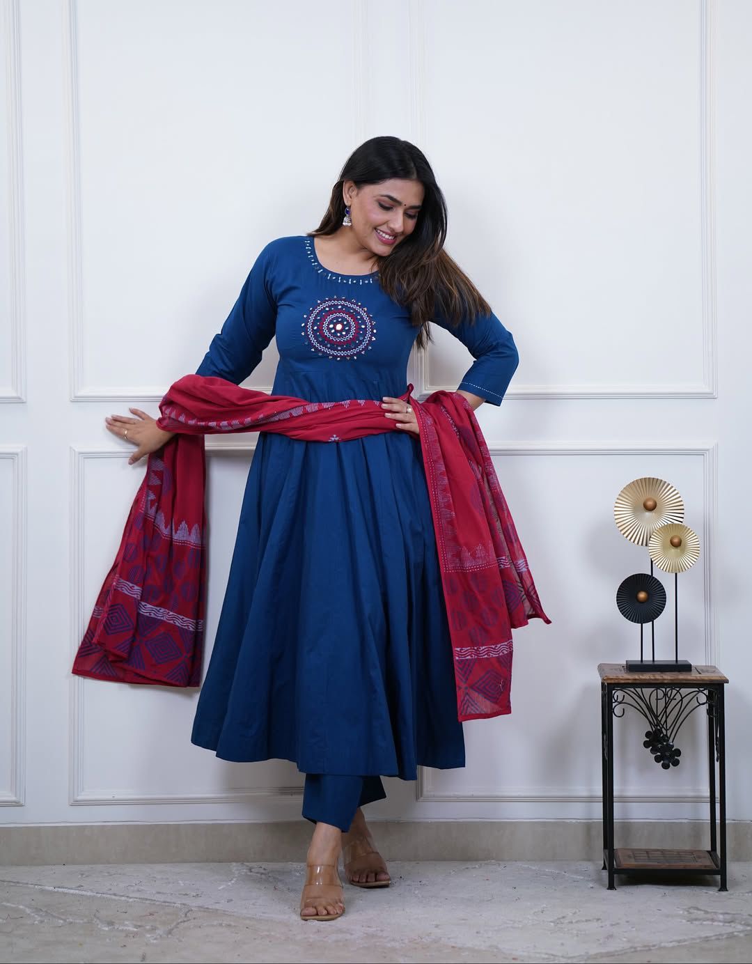 ANARKALI KURTA PANT WITH DUPPATA SET - My Store
