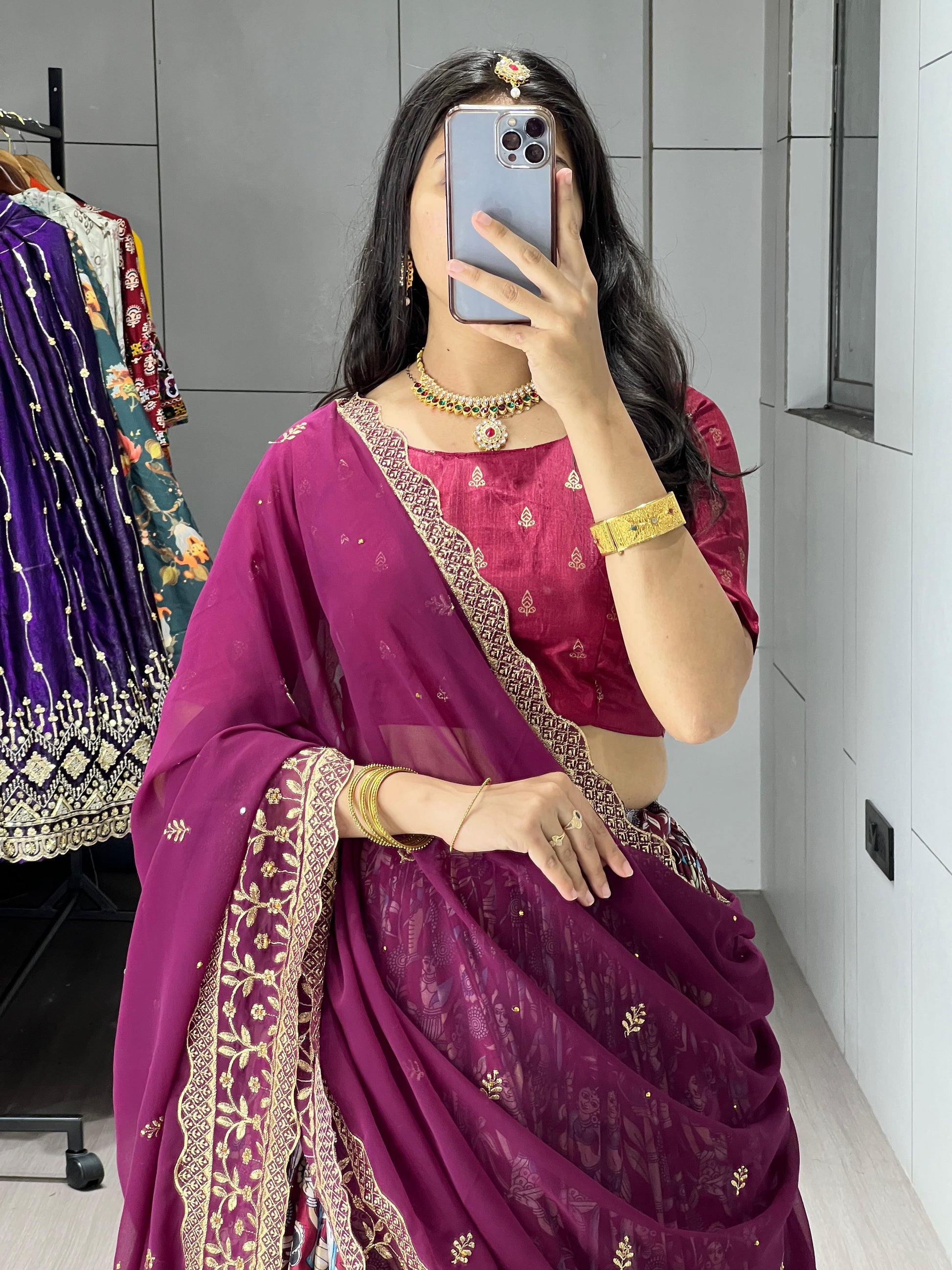 Kalamkari Lehenga Collection  Look attractive wearing an Indian Kalamkari highly popular lehengas. &nbsp Light and Dark Beautiful Contrast Matching Colors - My Store