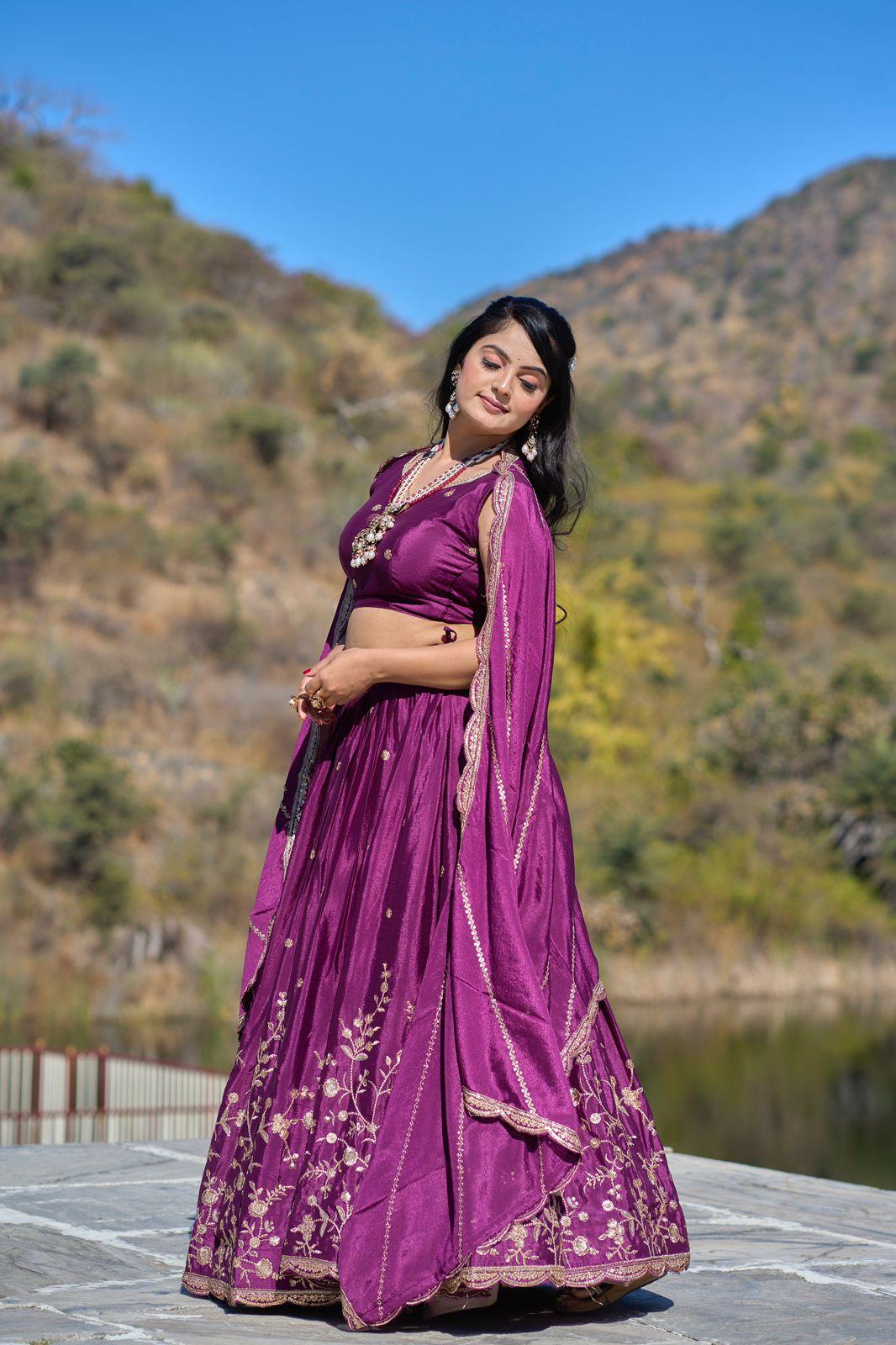 Classical silk Embroidery Lehenga - My Store