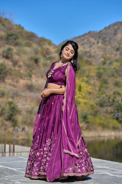 Classical silk Embroidery Lehenga - My Store