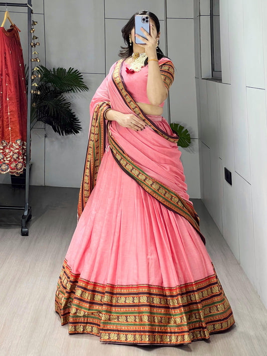 Pure Chanderi Cotton Lehenga - My Store