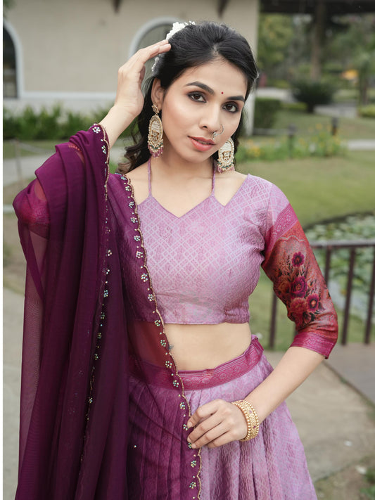 Elegant lehenga choli by My Store featuring intricate designs and a modern silhouette, perfect for festive occasions.