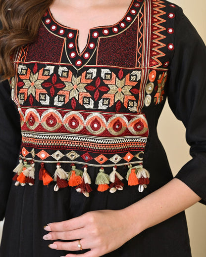 Maroon embroidered Anarkali kurta set with matching dupatta, featuring intricate embroidery and traditional design.