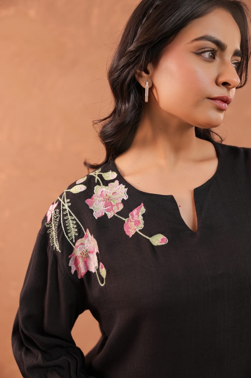 ADHIRA PURPLE EMBROIDERED CO-ORD SET - My Store