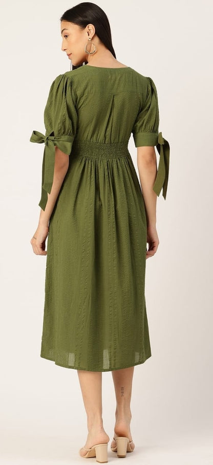 CELIA OLIVE GREEN DRESS - My Store