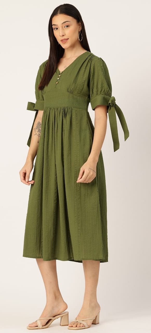 CELIA OLIVE GREEN DRESS - My Store