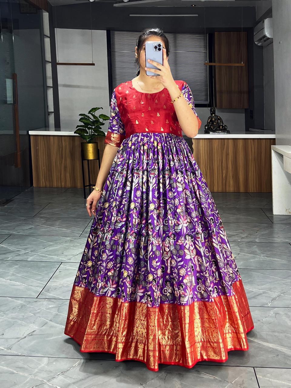 Latest Trendy Kalamkari Gowns - My Store