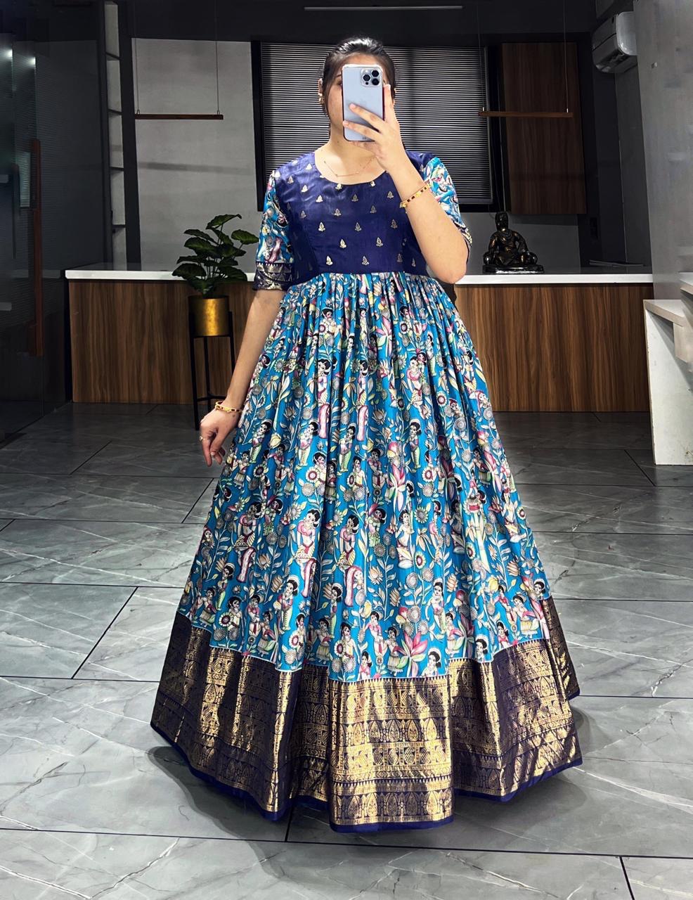 Latest Trendy Kalamkari Gowns - My Store