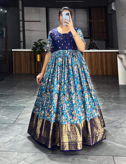 Latest Trendy Kalamkari Gowns - My Store