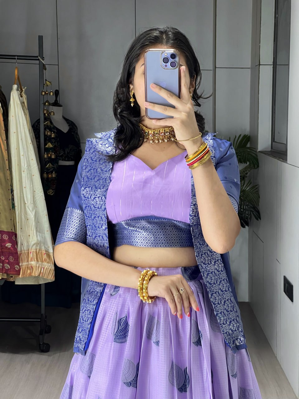 A rich silk Koti-jacket-Lehenga Sets - My Store