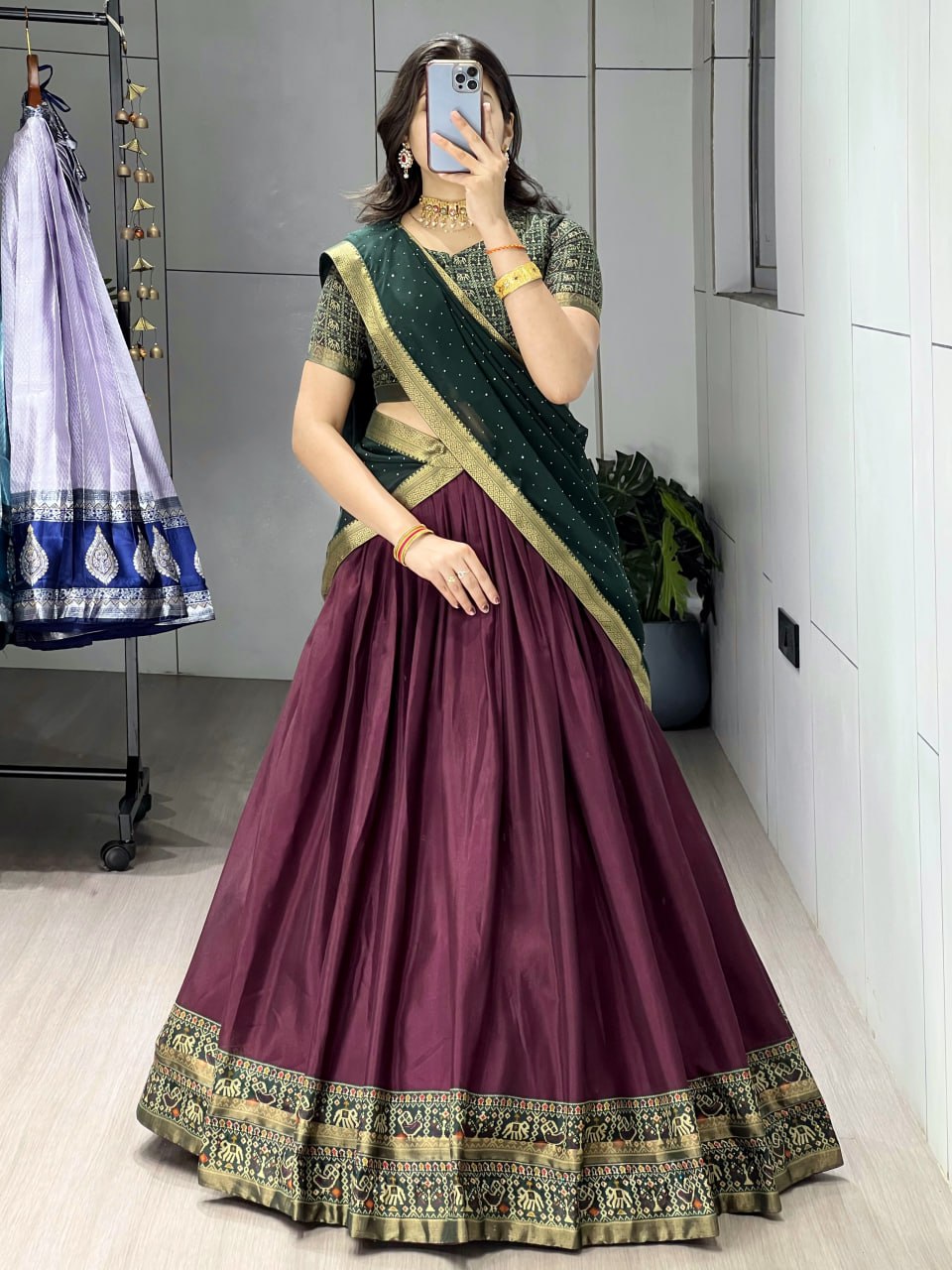 Traditional Patola-Cotton Silk Lehenga - My Store